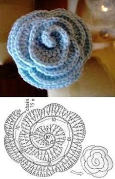 crochet rose making from wool rope 6