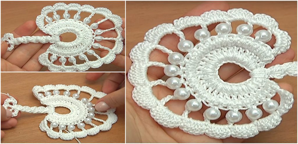 crochet round leaf