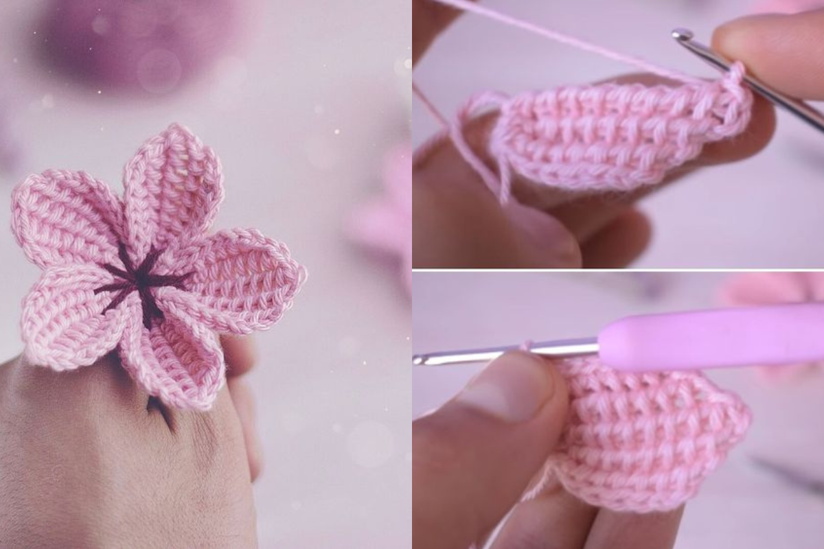 crochet sakura flower