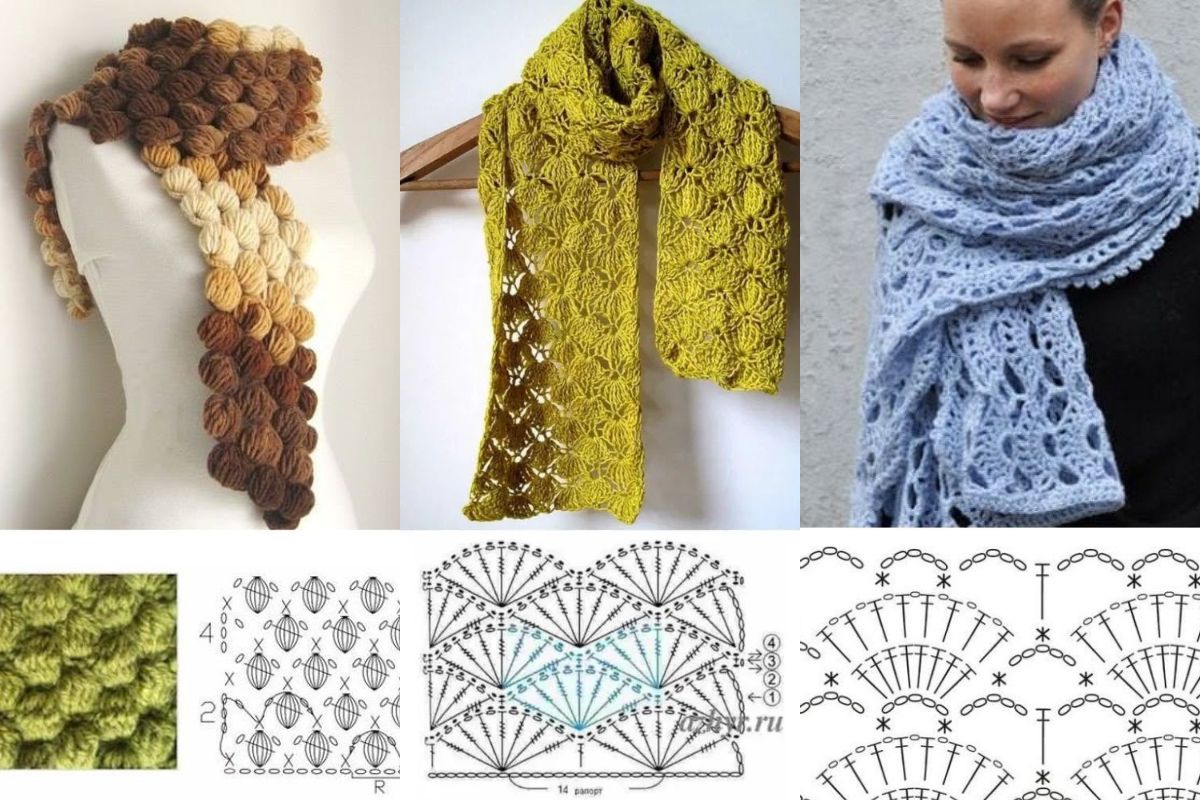 crochet scarf inspirations with graphic 13