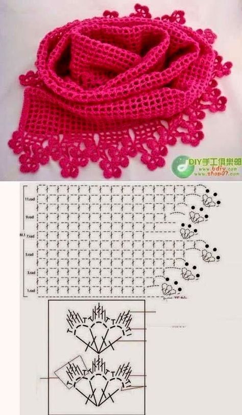 crochet scarf inspirations with graphic 2