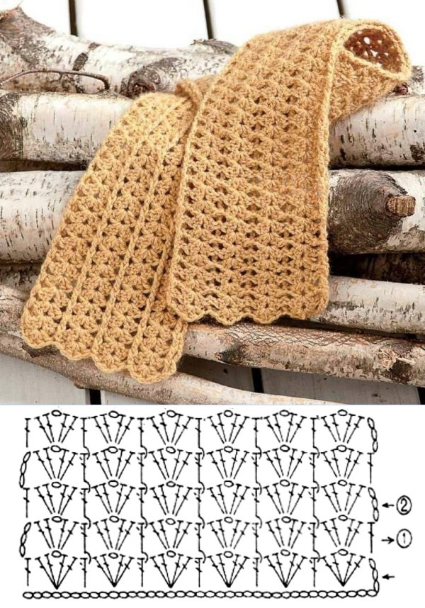 crochet scarf inspirations with graphic 6