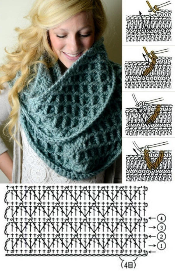 crochet scarf inspirations with graphic 7