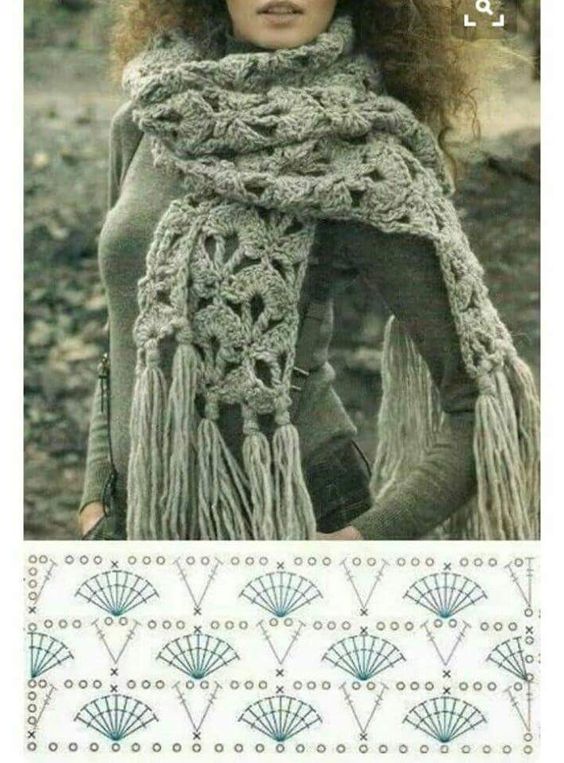 crochet scarf inspirations with graphic 8