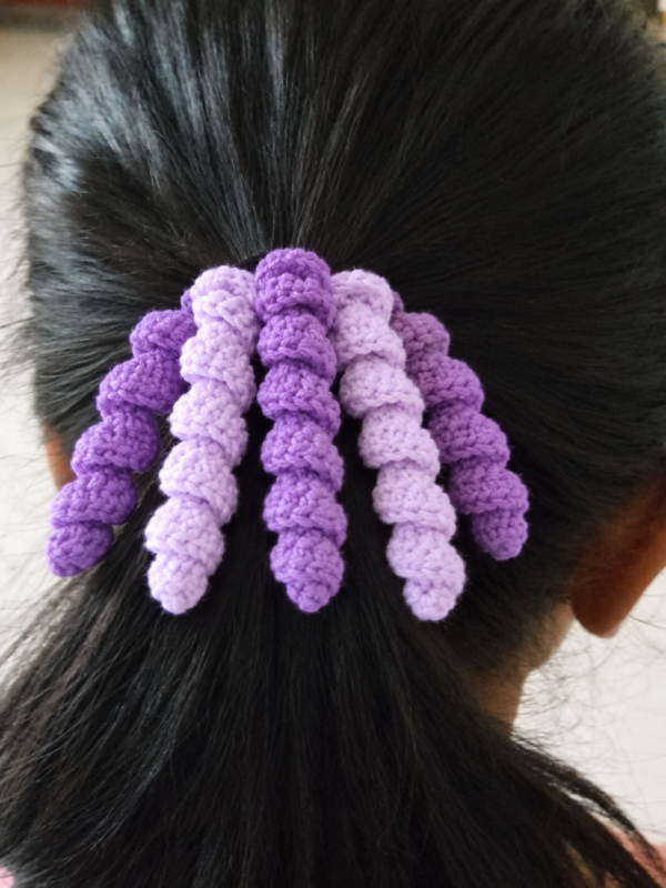 crochet scrunchie with long curls spirals 3 scaled