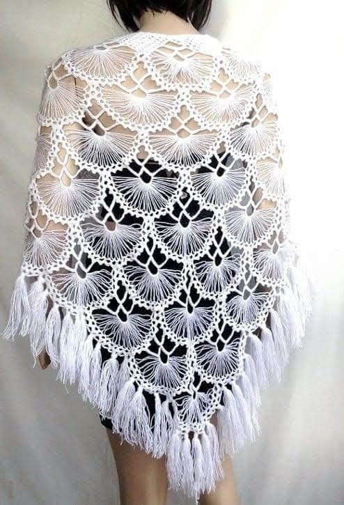 crochet shawl pattern with fan 6