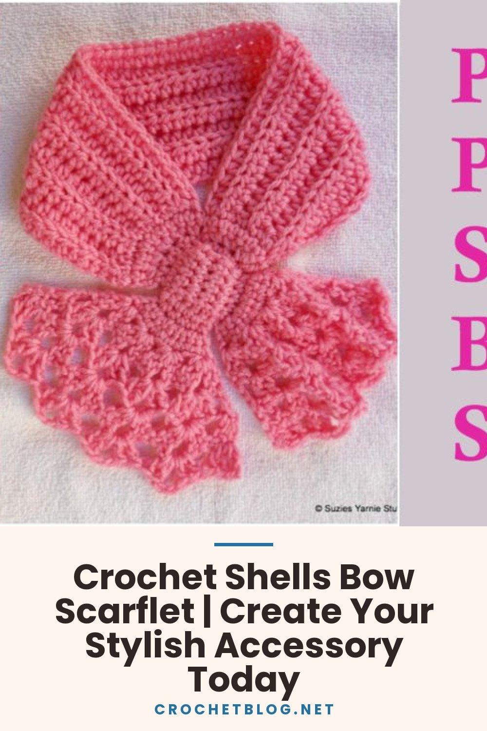 Crochet Shells Bow Scarflet | Create Your Stylish Accessory Today