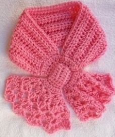 crochet shells bow scarflet