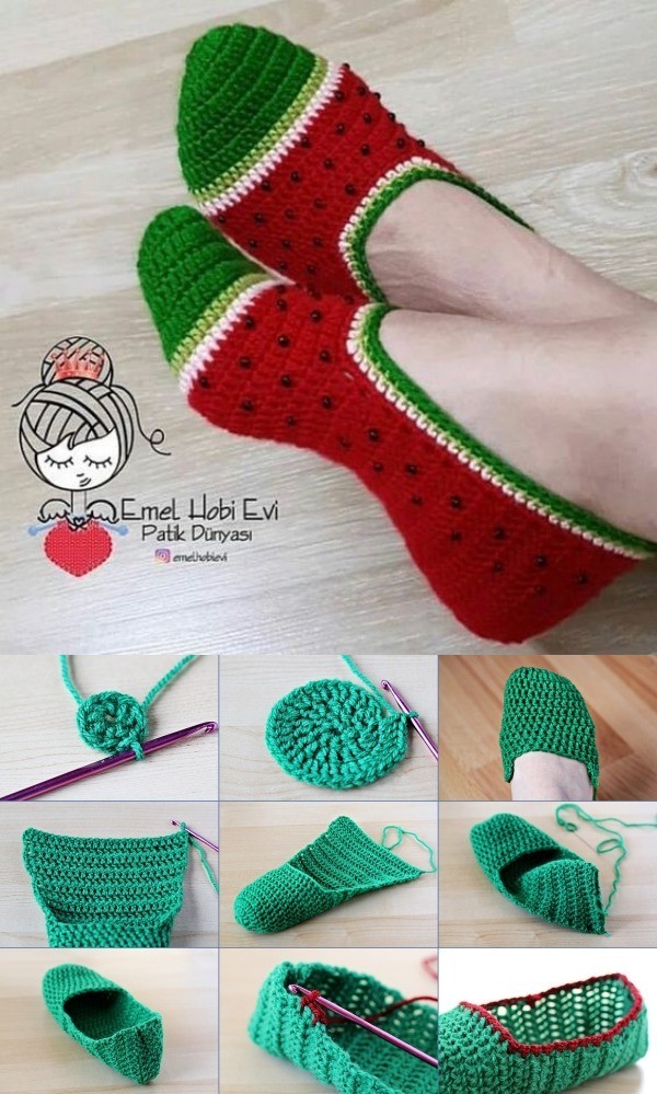crochet slipper patterns for staying at home 6