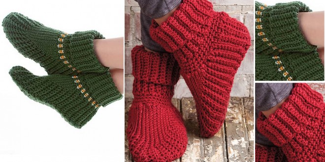 crochet slippers boots