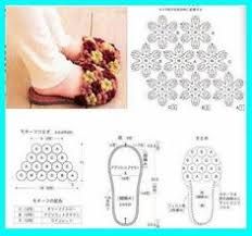 crochet slippers with flowers diagrams 2