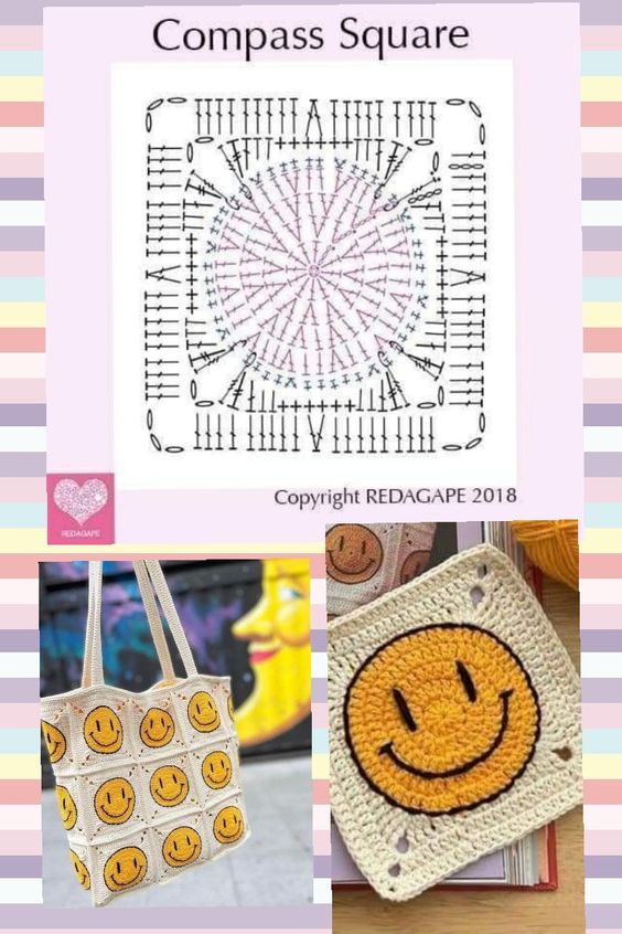 crochet smile square ideas