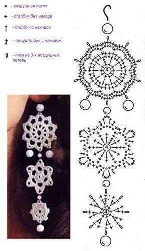 crochet snowflake earrings 1 1