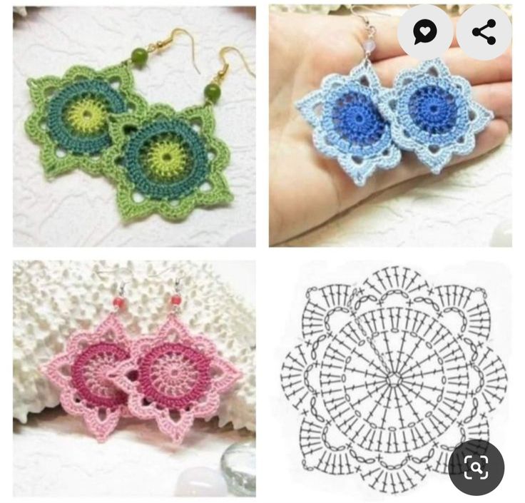 crochet snowflake earrings 7