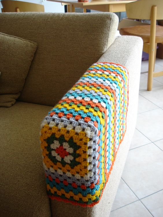 crochet sofa arm cover 2