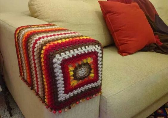crochet sofa arm cover 3
