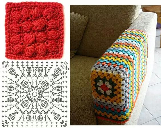 crochet sofa arm cover 7