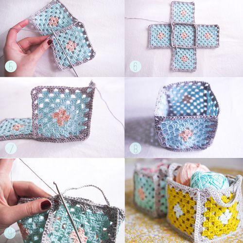 crochet square basket 1