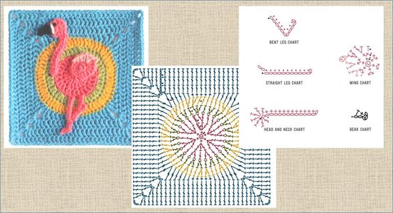crochet square graphics with animals 2