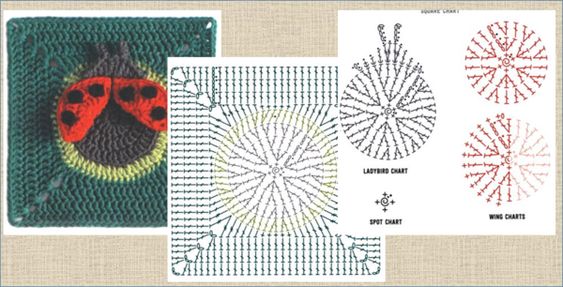 crochet square graphics with animals 6