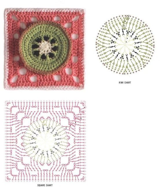 crochet square graphics with fruits 5