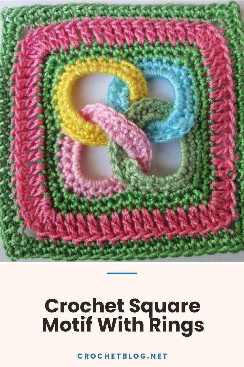 Crochet Square Motif With Rings