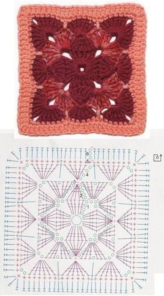 crochet squares with flowers 1