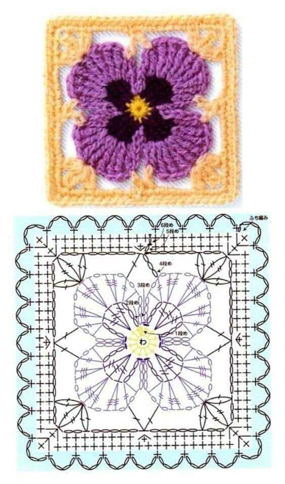 crochet squares with flowers 10