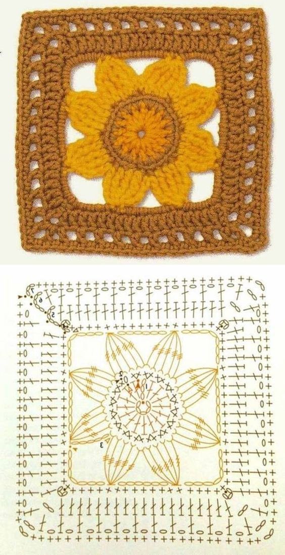 crochet squares with flowers 2
