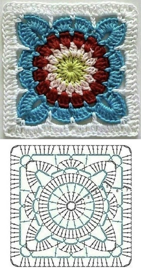 crochet squares with flowers 8