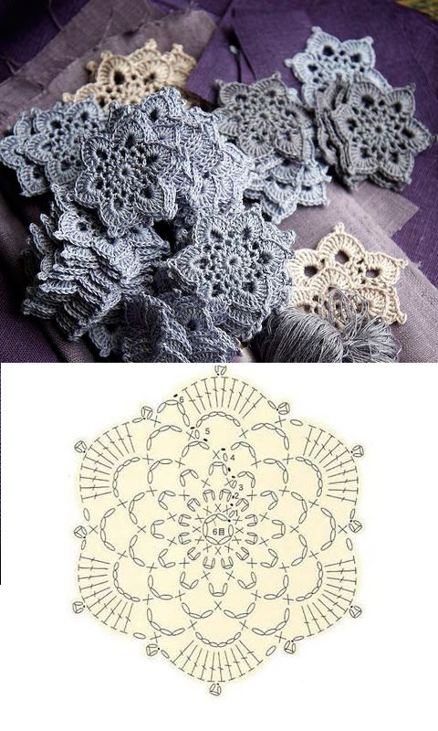 crochet star flower 4