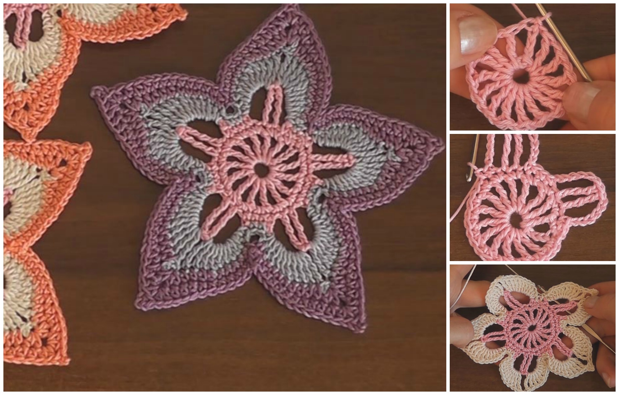 crochet star flower