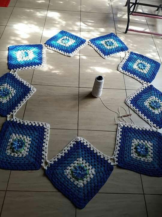 crochet star rug step by step 2