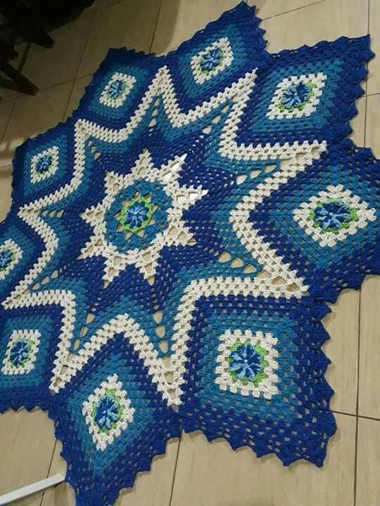 crochet star rug step by step 4