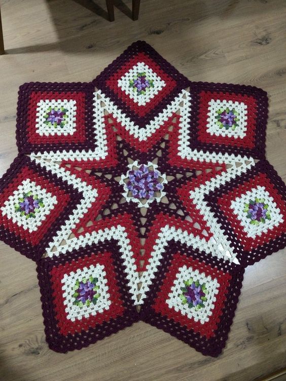 crochet star rug step by step 9