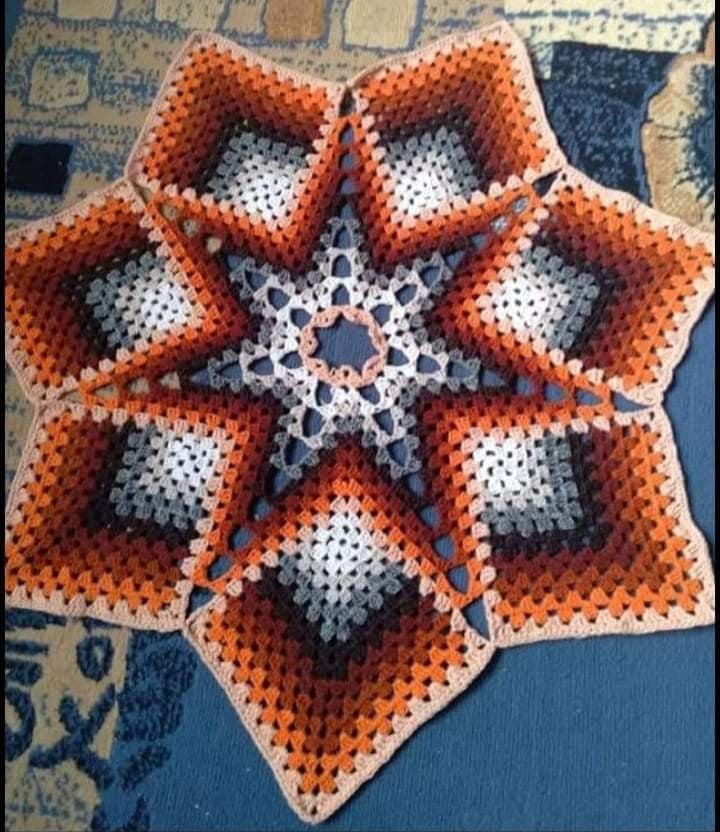 crochet star rug step by step