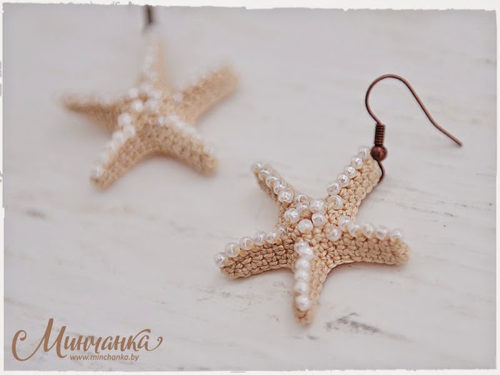 crochet starfish earrings 4