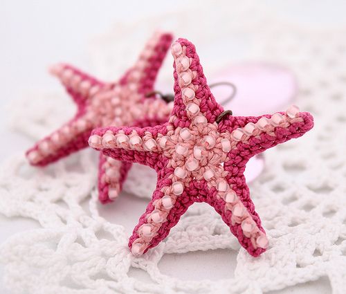 crochet starfish earrings