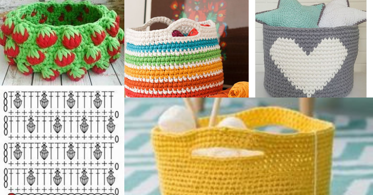 crochet storage baskets