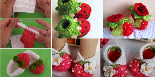 crochet strawberry booties