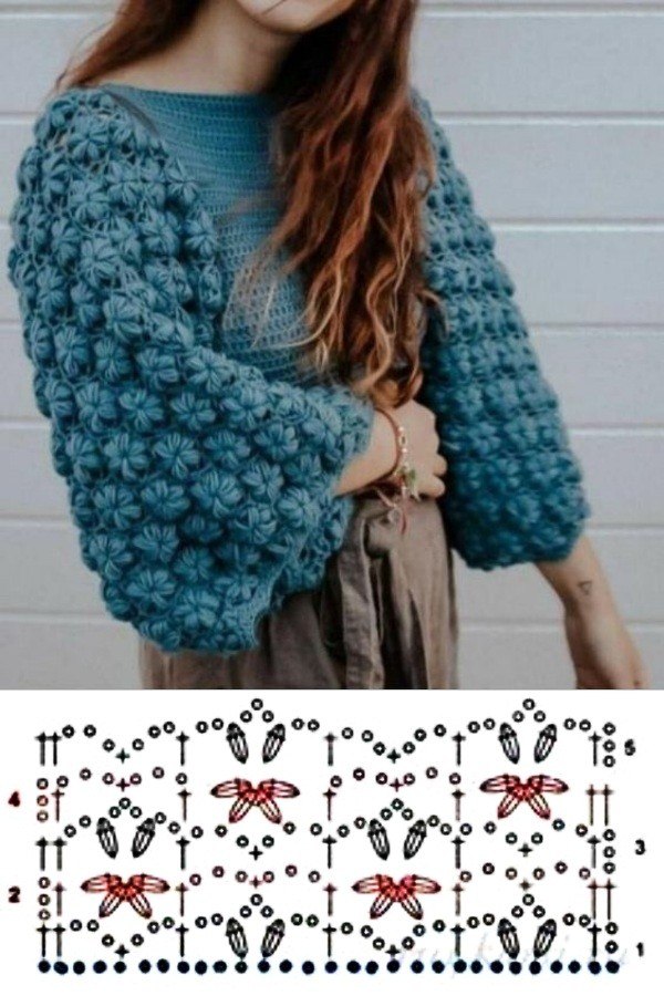crochet sweater with sleeves tutorial 1