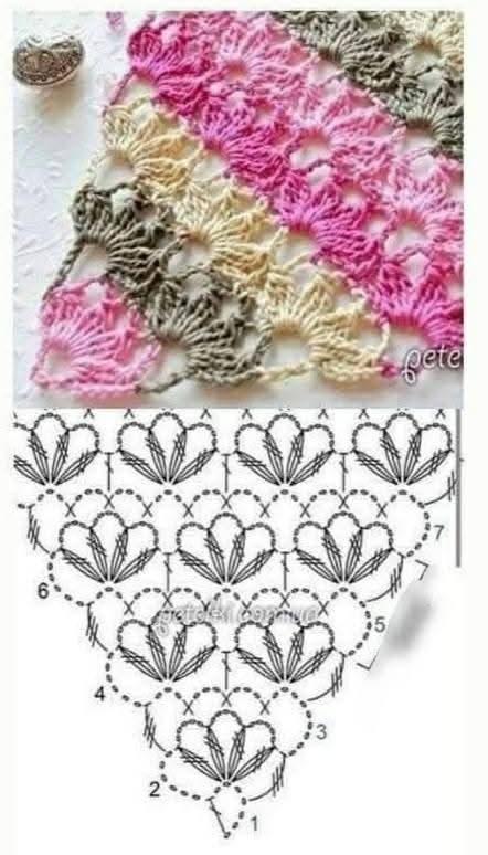 crochet the flower mesh stitch 8