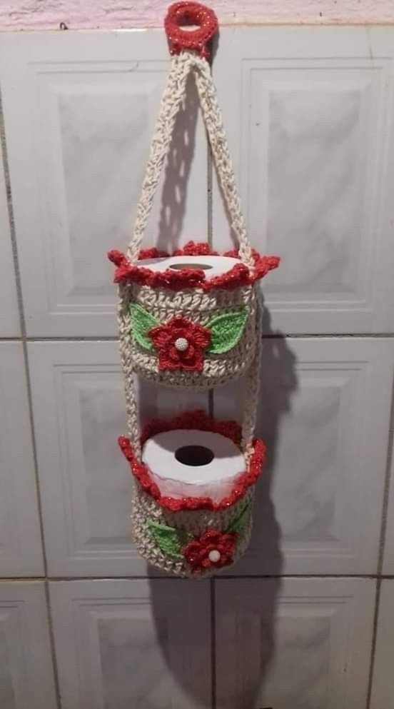 crochet toilet paper holder 10
