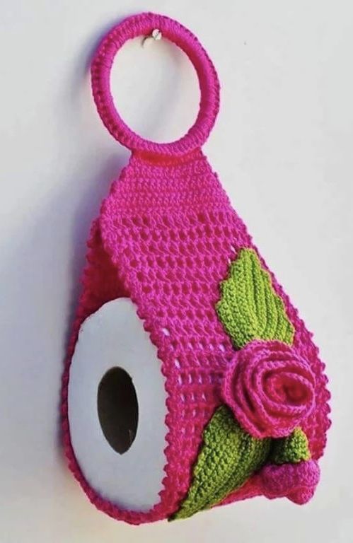 crochet toilet paper holder 12
