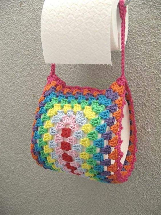 crochet toilet paper holder 8
