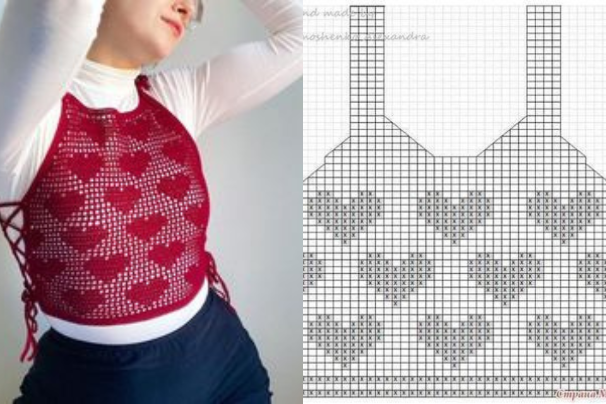 crochet top with heart ideas
