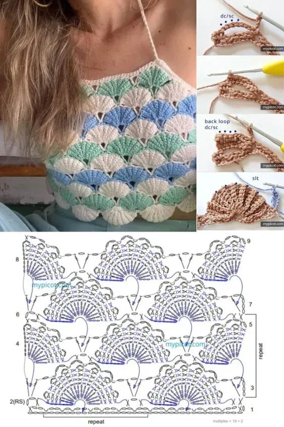 crochet top with shell stitch 1