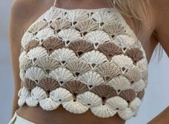 crochet top with shell stitch