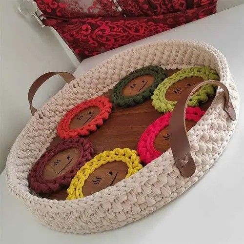 crochet tray using cord yarn 1