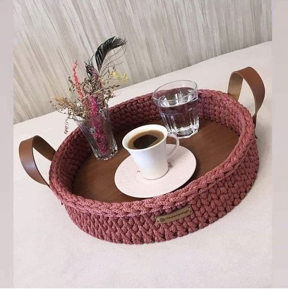 crochet tray using cord yarn 10